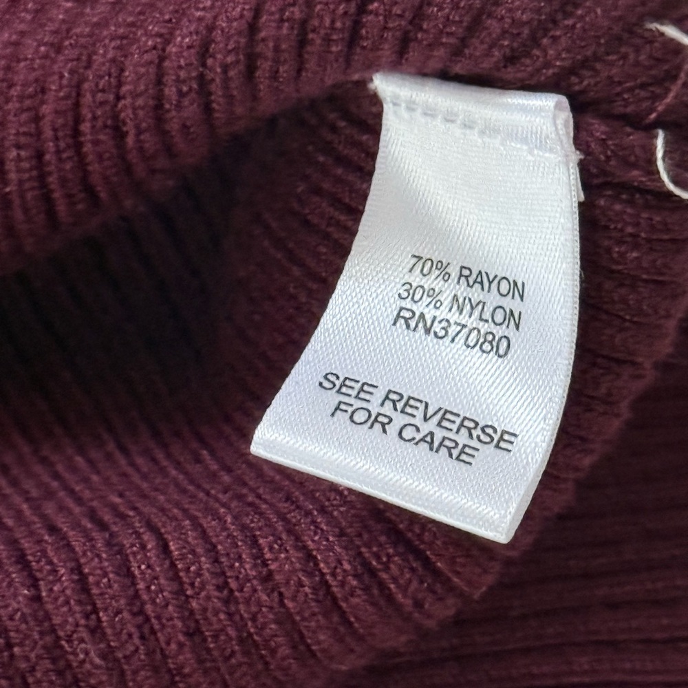 Cato Deep Burgundy Ribbed Boatneck Sweater - Picture 5 of 6